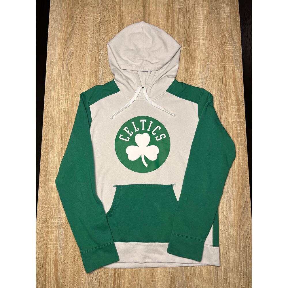Boston Celtics Men's Fanatics Gray Kelly Green Colorblock Pullover Hoodie S